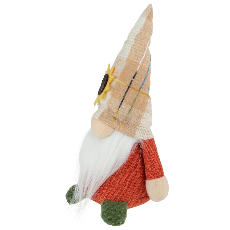Standing Sunflower Autumn Harvest Gnome Figurine - 7.5"