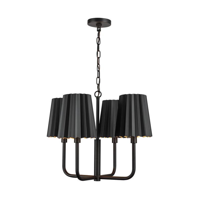Alora Lighting CH528423 Plisse 4 Light 23" Wide Chandelier - Matte Black