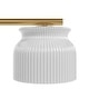 preview thumbnail 2 of 5, Hunter + Jasmine Roth Harlowe Modern Luxe Gold Milk Glass 5-Light Linear Chandelier - Transitional, Contemporary