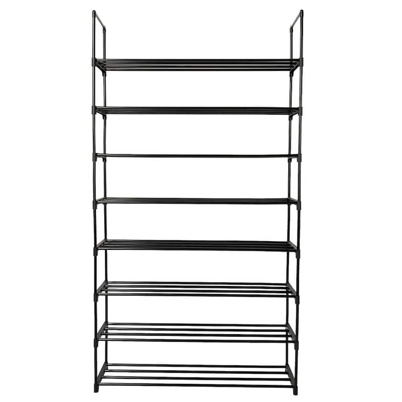 8-Tier 32 Pairs Shoe Rack, Shoe Racks Storage Organizer Closet - Black