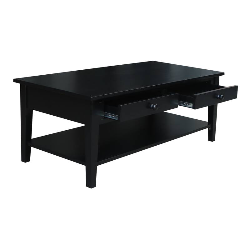 Spencer Solid Parawood Coffee Table - 48 in. W x 24 in. D x 19 in. H