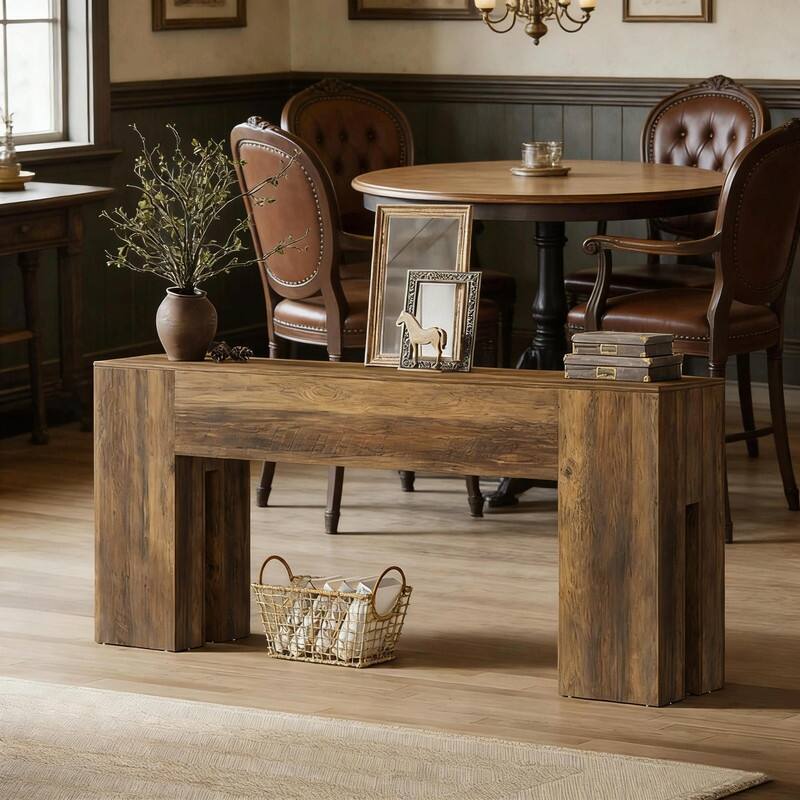 Rustic Wooden Console and Hallway Table - Rustic Brown