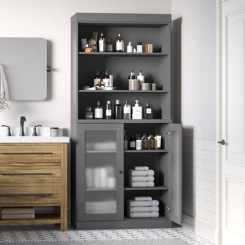 100% Solid Wood 32" Bathroom Cabinet with Optional Doors by Palace Imports