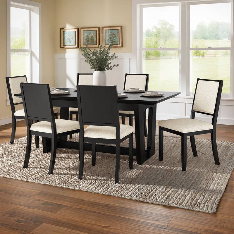 Harstad 72" Rectangular Dining Set with Boucle Fabric Chairs by iNSPIRE Q Modern