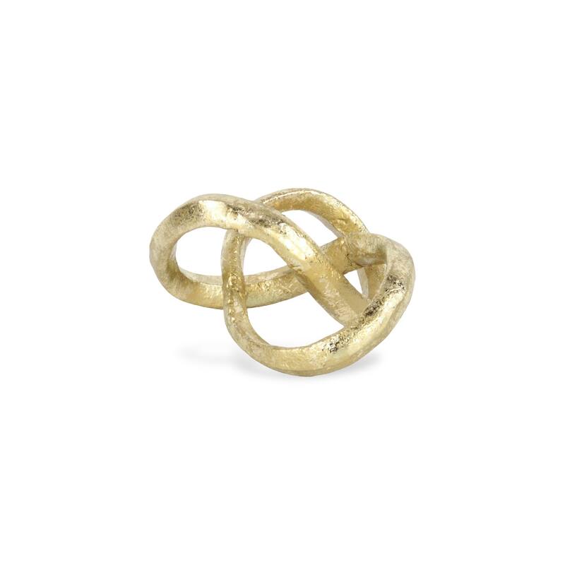 Kompo Black Cast Iron Modern Abstract Infinite Knot Decor - Gold