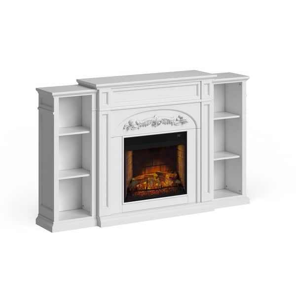 Shop Copper Grove Mattie White Bookcase Electric Fireplace On