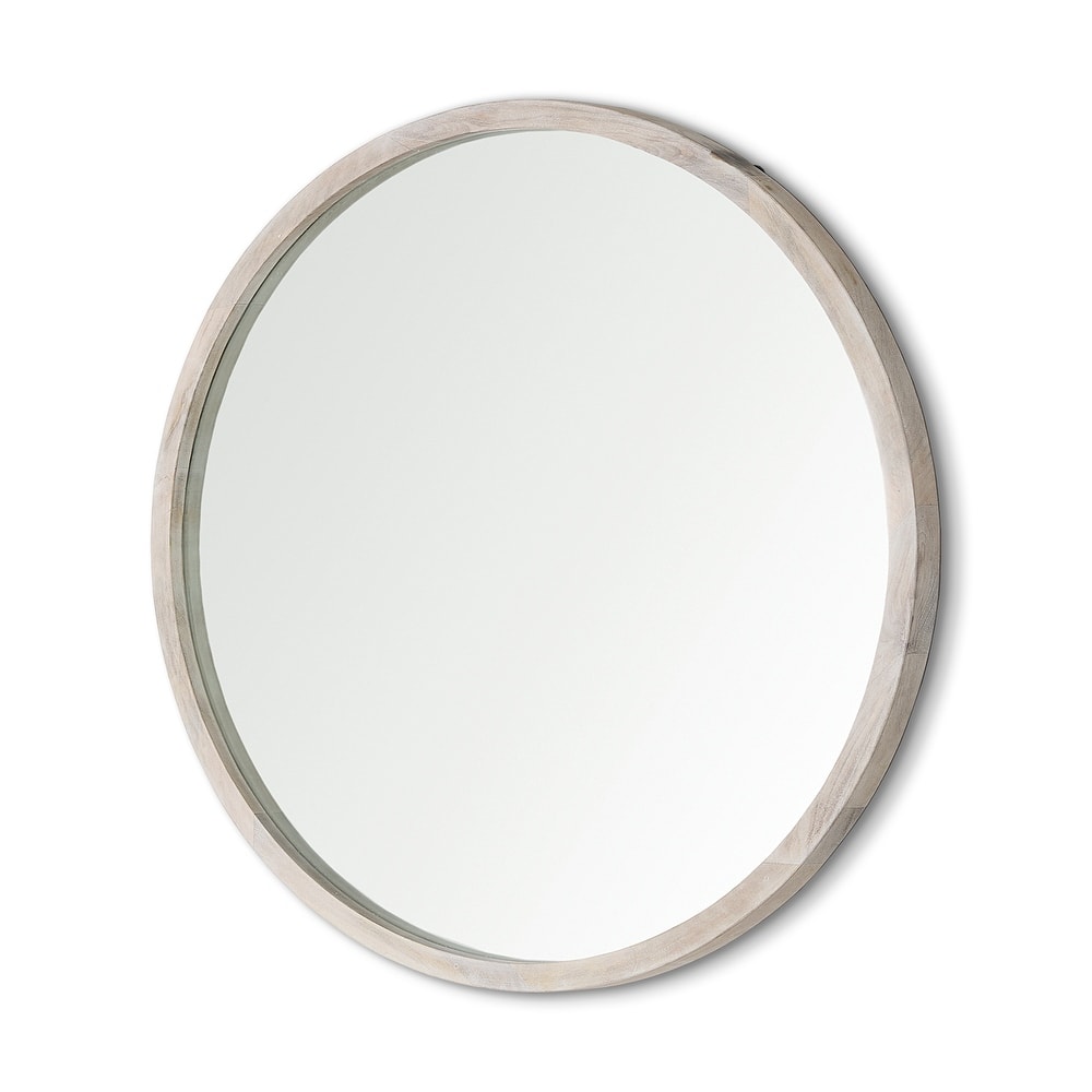 Gambit Solid Wood Frame Large Round Mirror - 46" x 46"