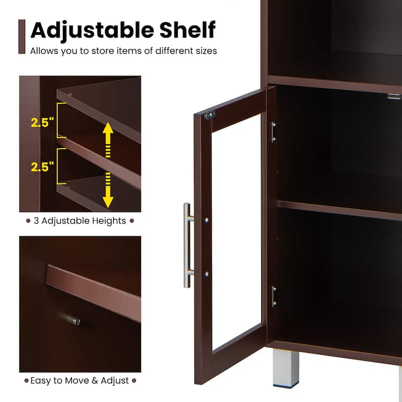 71'' Tall Tower Bathroom Storage Cabinet Organizer Display Shelves