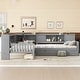 preview thumbnail 27 of 34, L-Shaped Twin Platform Bed with Trundle, Solid Wood Frame, Built-In Drawers & Shelves, No Box Spring Needed