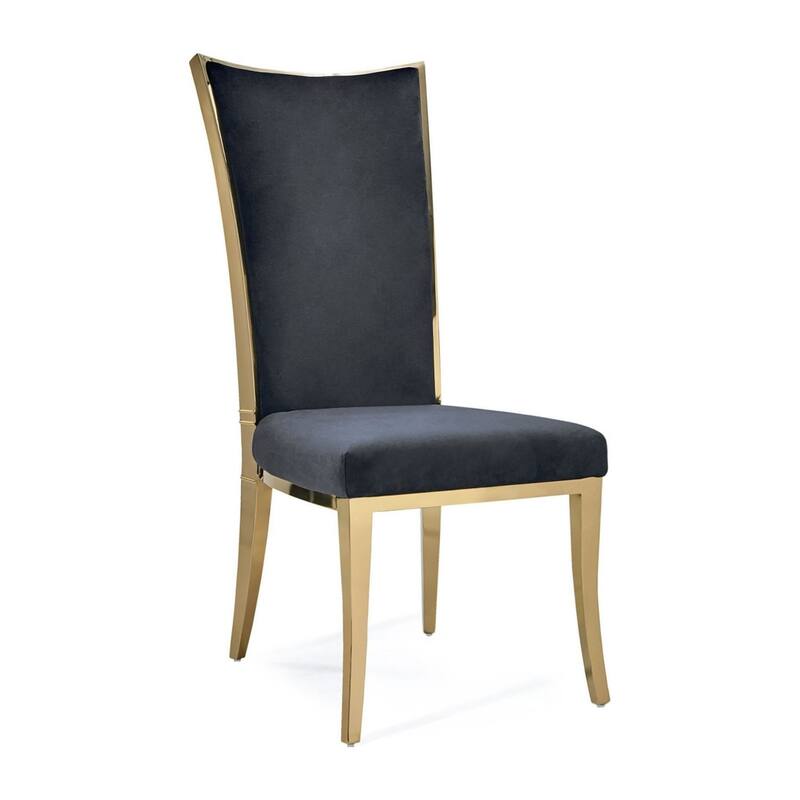 Massimo Titanium Gold Stainless Steel Dining Chair, Set of 2