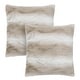 preview thumbnail 3 of 5, Chanasya Faux Fur Embossed Falling Leaf Throw Pillow Cover (Set of 2) 2-Piece (18x18 Inches) - Stem Brown