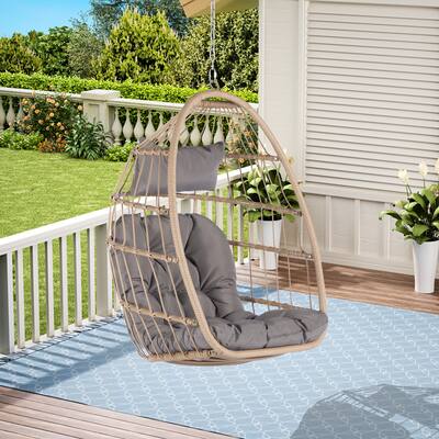 Patio Outdoor Egg Swing Chair Hanging Chair with Comfortable Cushion