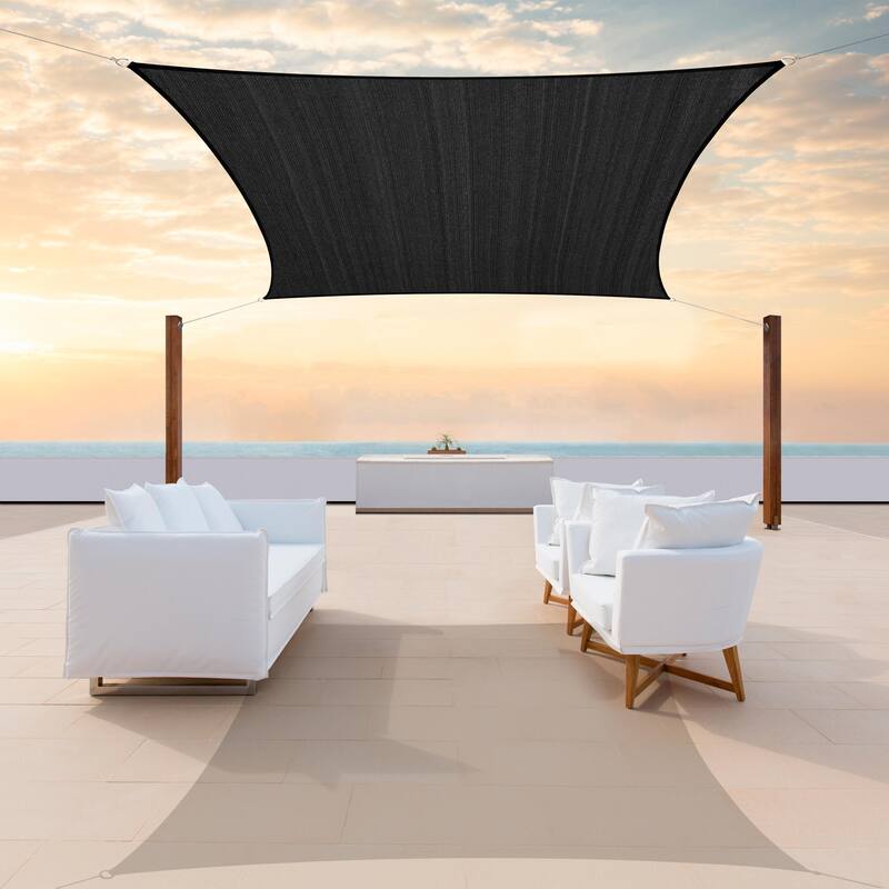 ColourTreeUSA Rectangle Sun Shade Sail HDPE w/Hardware Installation Kit