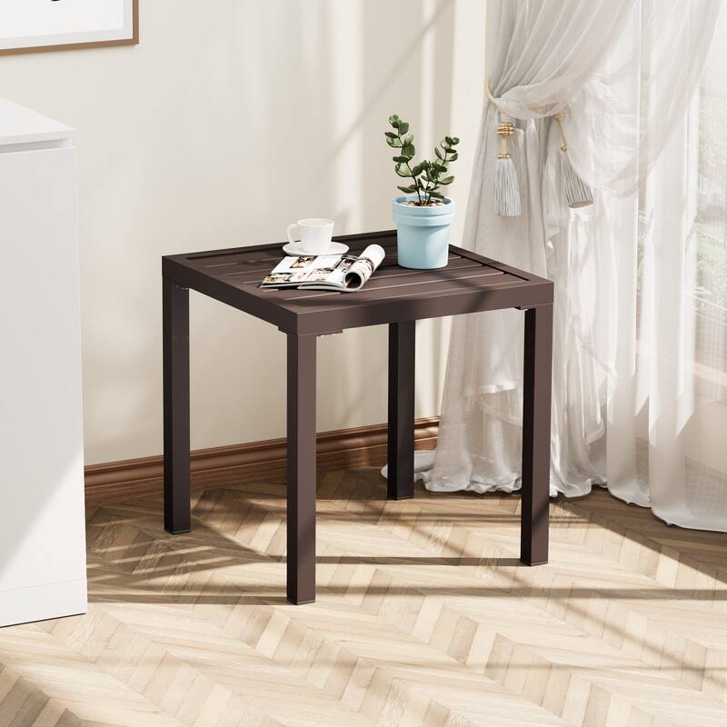 Outdoor Side Table Square Patio End Table
