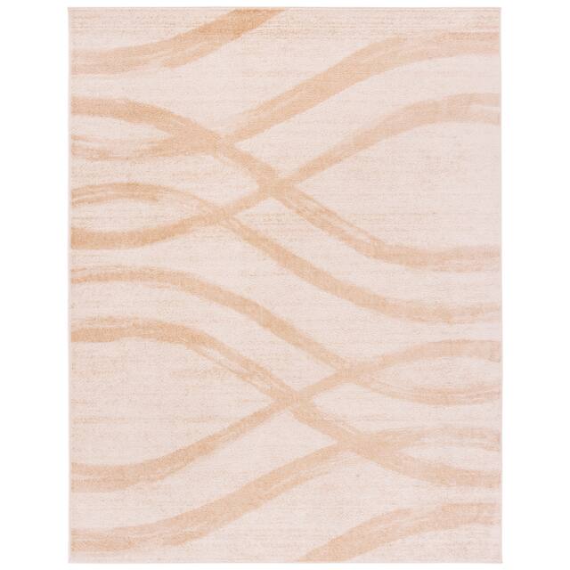 SAFAVIEH Adirondack Lelia Modern Abstract Distressed Rug - 11' x 15' - Cream/Champagne