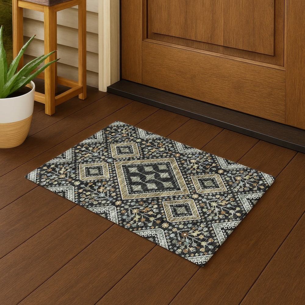 Machine Washable Indoor/ Outdoor Boho Milli Chantille Rug