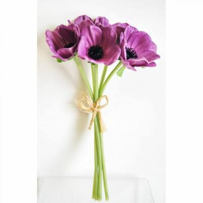 Mauve Real Touch Anemone Bouquet Artificial Flower