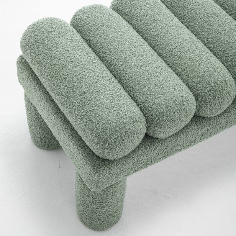 SEYNAR Modern Teddy Velvet Upholstered Rentangle Ottoman