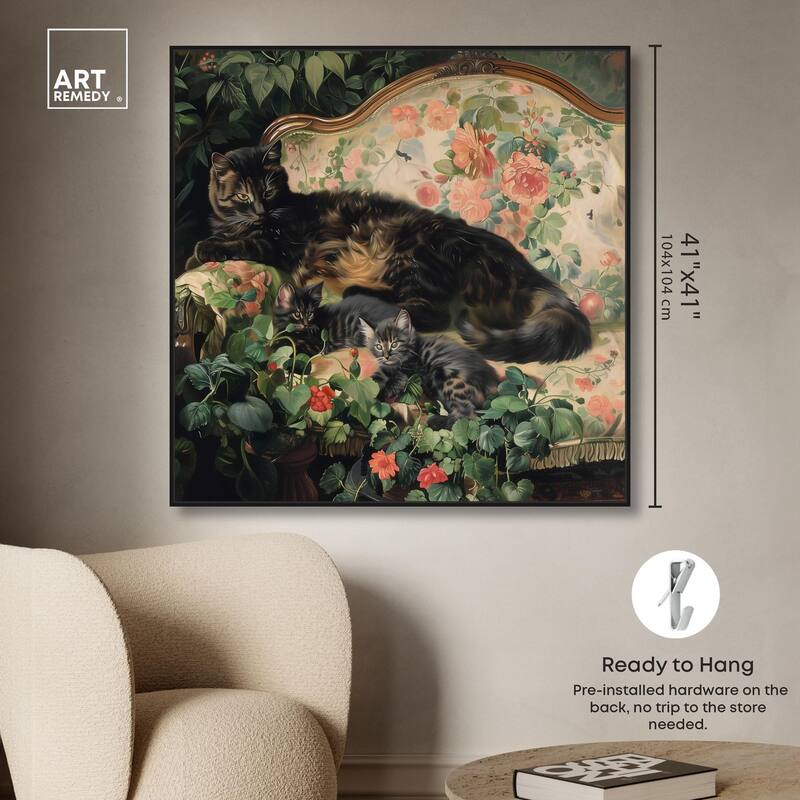 Lounging Cats II Canvas by Art Remedy