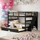 preview thumbnail 15 of 40, Modern Full Over Full Bunk Bed With Twin size Trundle,Storage and Guard Rail,Solid Construction Espresso