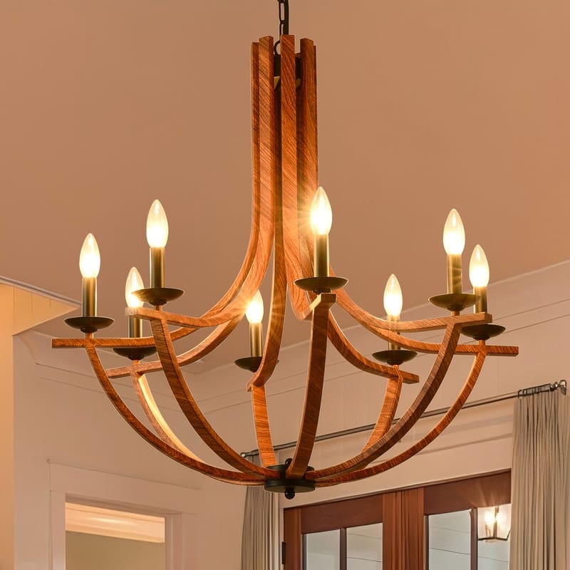 Vintage Industrial Farmhouse Chandelier Adjustable Rustic Lighting for Kitchens & Dining Rooms