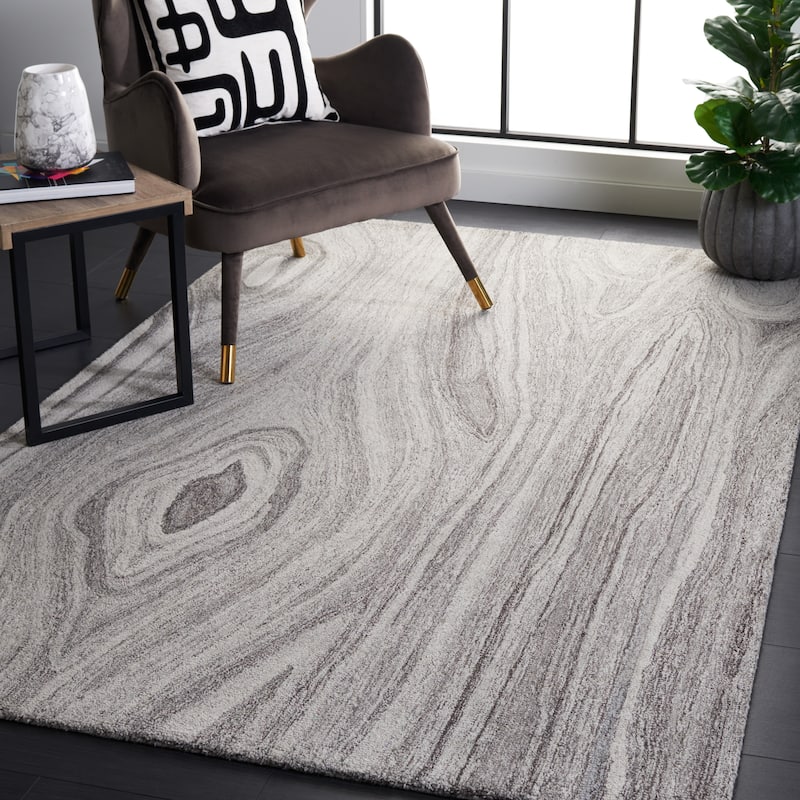 SAFAVIEH Handmade Abstract Abhilasha Modern Wool Rug - 6' x 9' - Grey