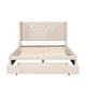 preview thumbnail 3 of 12, Queen Upholstered Platform Bed with Wingback Headboard and Large Storage Drawer