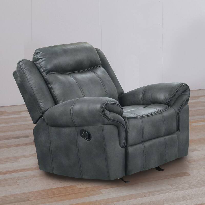 Verne Modern Brown Manual Glider Recliner - Dark Grey