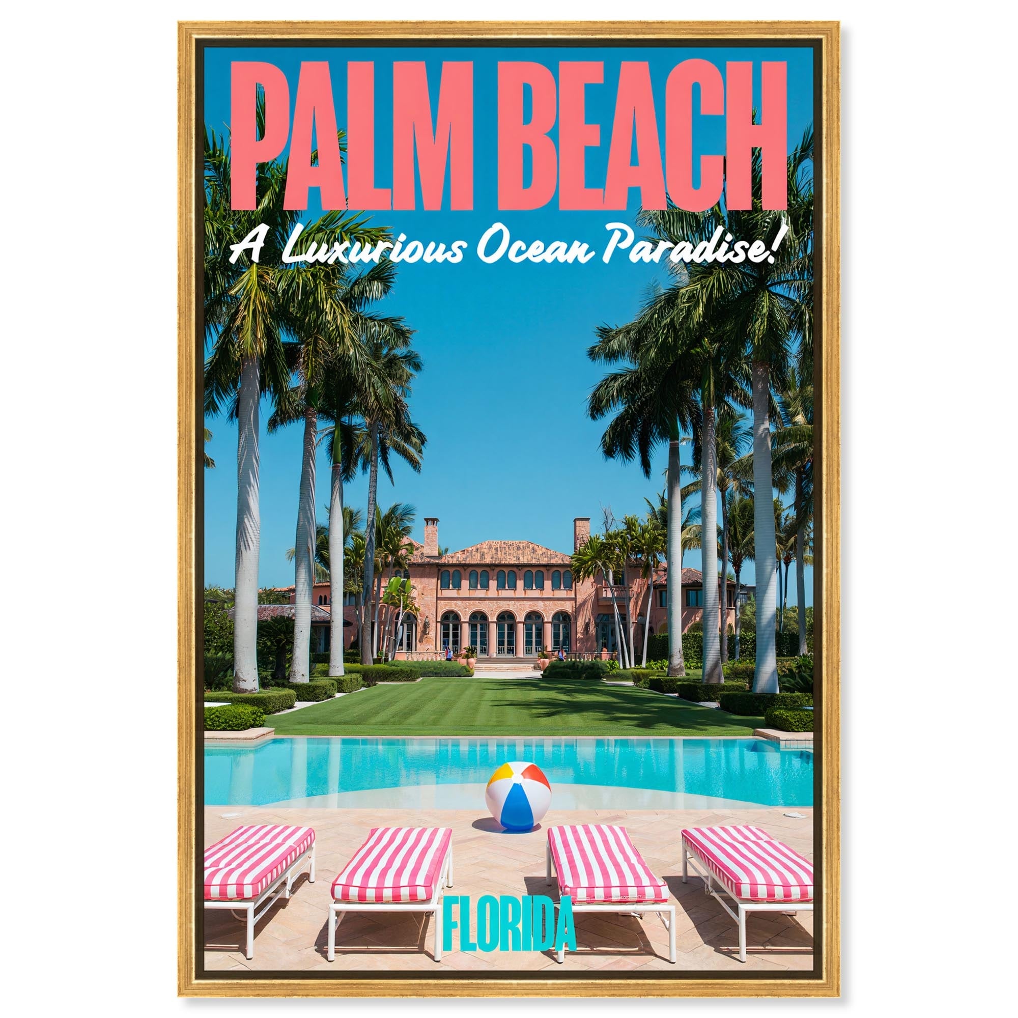 Beach Paradise Coastal Photography Framed Canvas Print by Art Remedy