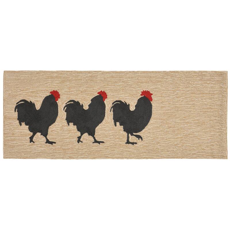 Liora Manne Frontporch Roosters Indoor/Outdoor Rug