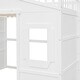 preview thumbnail 13 of 12, Full Size House Loft Bed With Build-in Ladder, White