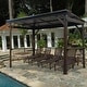 preview thumbnail 20 of 27, Domi 6.5 ft. x 12 ft. Hardtop Grill Gazebo with 2 Side Shelves and Ceiling Hooks, Outdoor BBQ Canopy