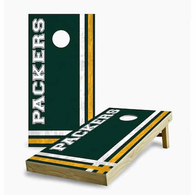 Green Bay Packers Multi Stripe Cornhole Game (Choose Wraps or Boards)