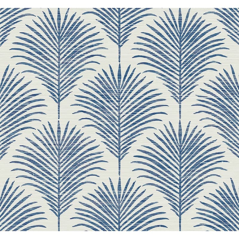 NextWall Grassland Palm Peel and Stick Wallpaper - 27 in. W x 18 ft. L - Coastal Blue