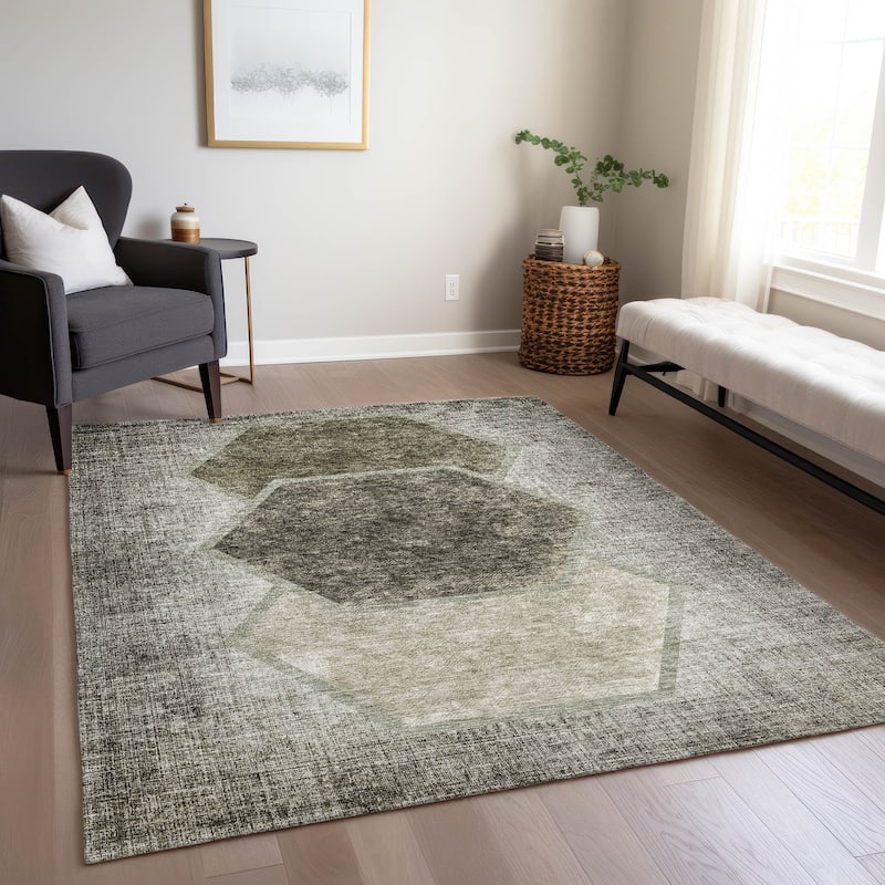 Machine Washable Indoor/ Outdoor Chantille Modern Boho Rug