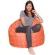 preview thumbnail 185 of 193, Kids Bean Bag Chair, Big Comfy Chair - Machine Washable Cover 48 Inch Extra Large - Pattern Scrolls Red and Yellow