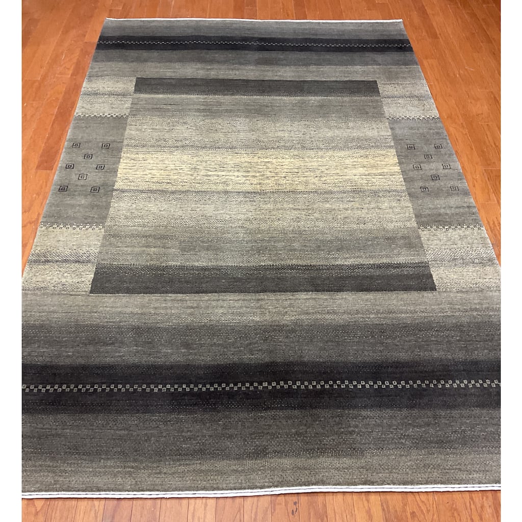HERAT ORIENTAL Hand-knotted 5'10 x 9'2 Indo Gabbeh Wool Rug - 5'10" x 9'2"