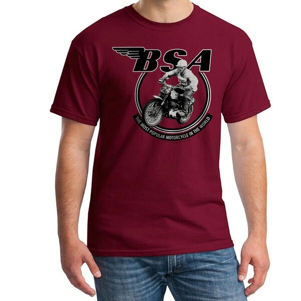 Shop BSA Most Popular Motorcycle Logo Men's Cardinal Red T ...