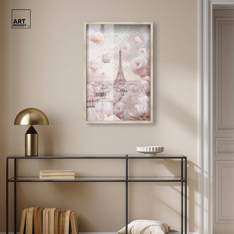 Raining Petals in Paris Shadowbox by Art Remedy