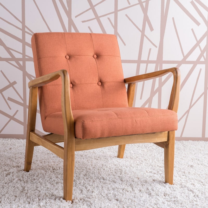 Brayden Mid-Century Fabric Club Chair by Christopher Knight Home - Orange