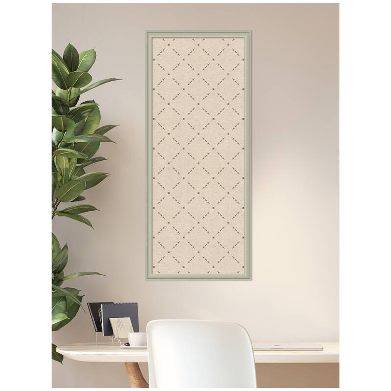 Kate and Laurel Pinboard Green Lattice Print