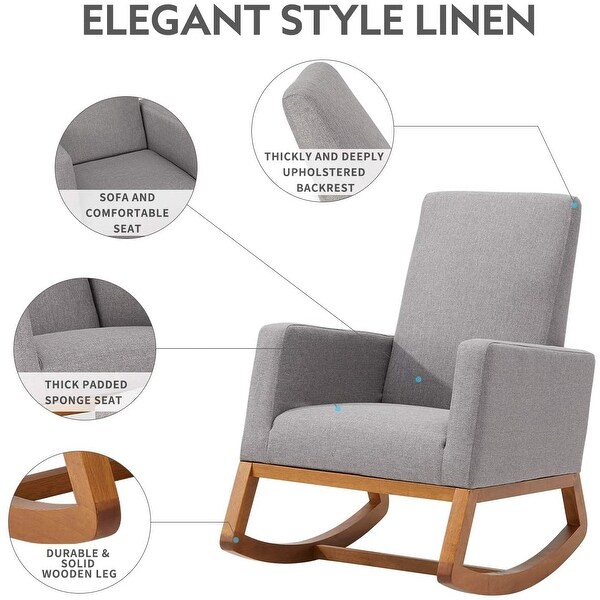 EROMMY Rocking Chair Mid Century Accent Chair 8 6