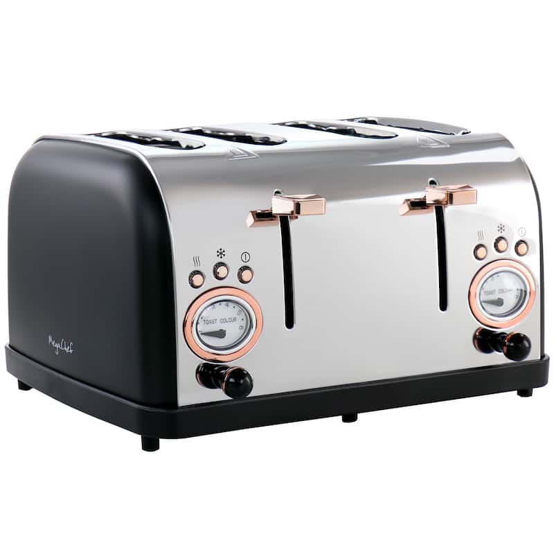 MegaChef 4 Slice Wide Slot Toaster with Variable Browning - 4 Slice