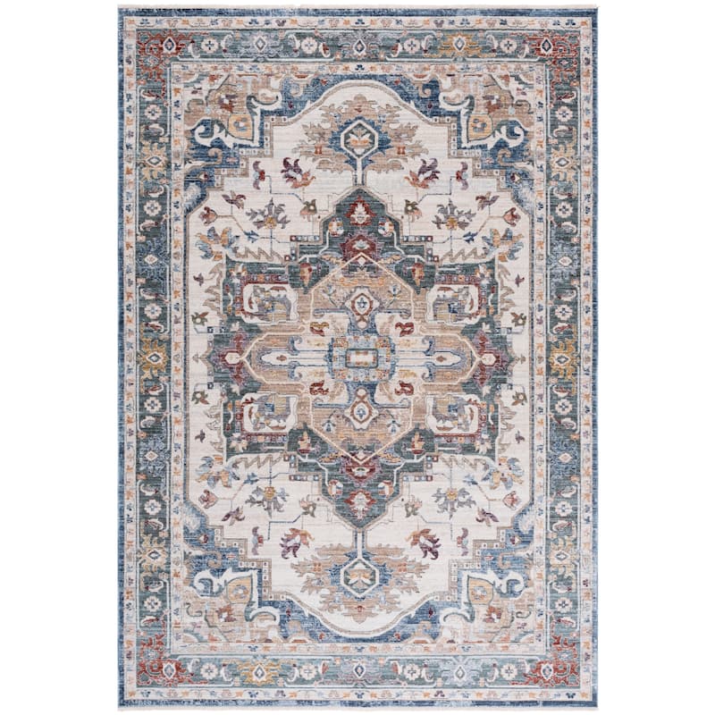 Lauren Ralph Lauren Kirsti Traditional Medallion Rug - Ivory/Blue Green - 5' x 7'