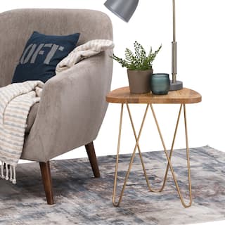 WYNDENHALL Tillman Modern 18 inch Wide Metal and Wood Accent Side Table - 18 W x 18 D x 21 H