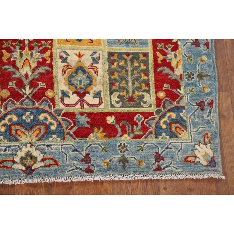 Garden Design Kazak Accent Rug Hand-Knotted Blue Wool Carpet - 4'0" x 5'10"