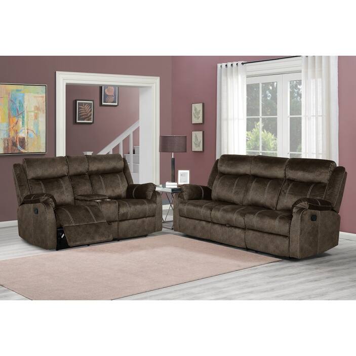 70" Dark Brown Manual Reclining Loveseat With Storage