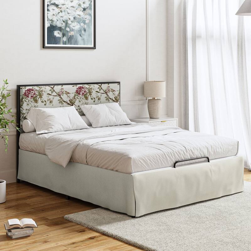 Oliver Modern Washable Slipcover Bed Upholstered Metal by HULALA HOME