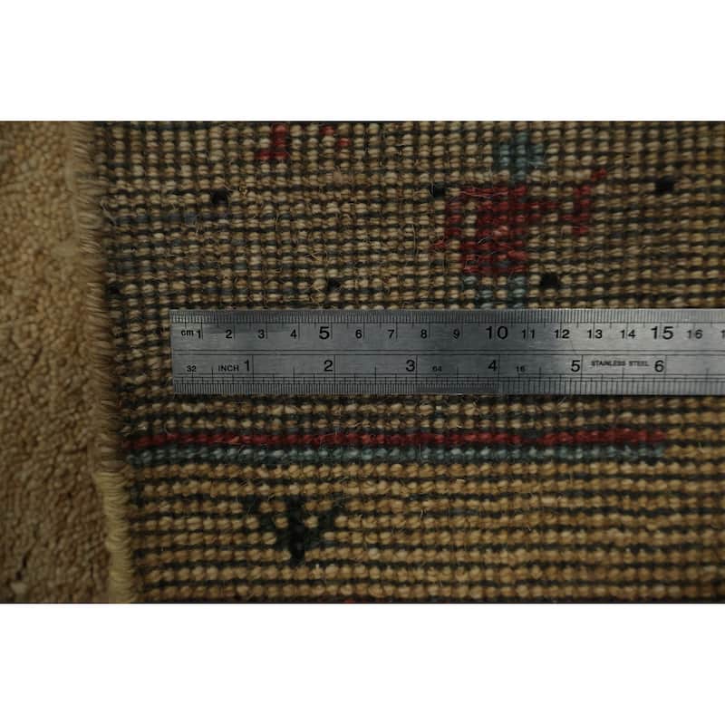 Hand Knotted Oriental 100% Wool Carpet Modern Bordered Yellow & Gold Gabbeh Area Rug - 6' 0'' X 3' 11''