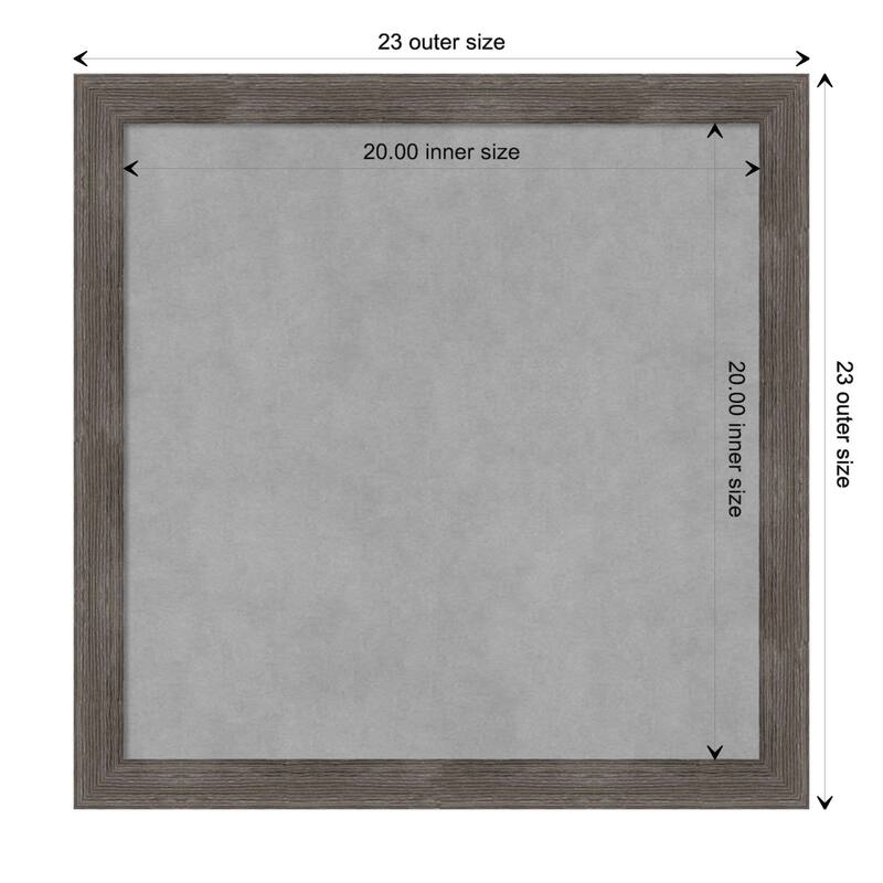 Amanti Art Pinstripe Lead Grey Framed Magnetic Board - Board Size 20x20